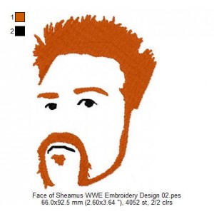 Face of Sheamus WWE Embroidery Design 02